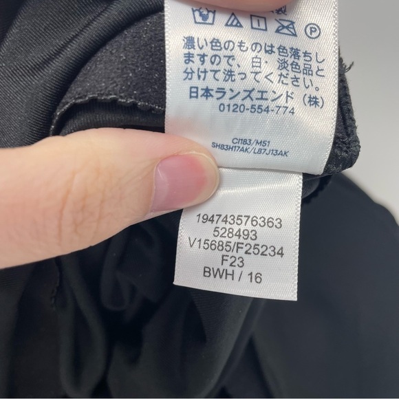 Lands' End NWOT Black and White High Neck One Piece Swim Dress Swimsuit Size 16 - Picture 7 of 12